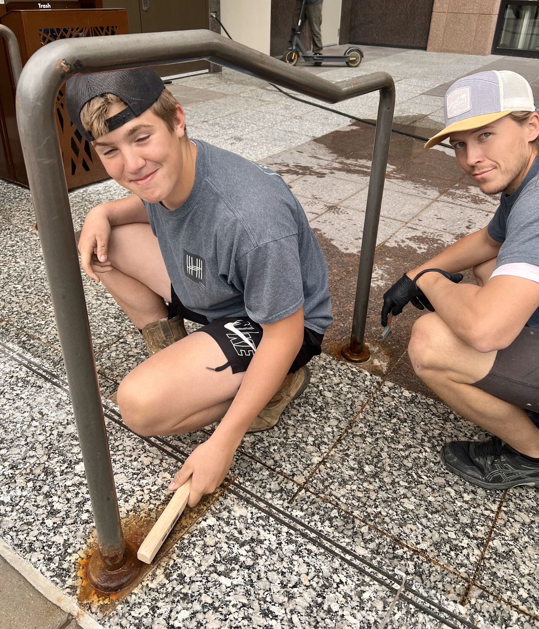 HHH Building Services team rust removal